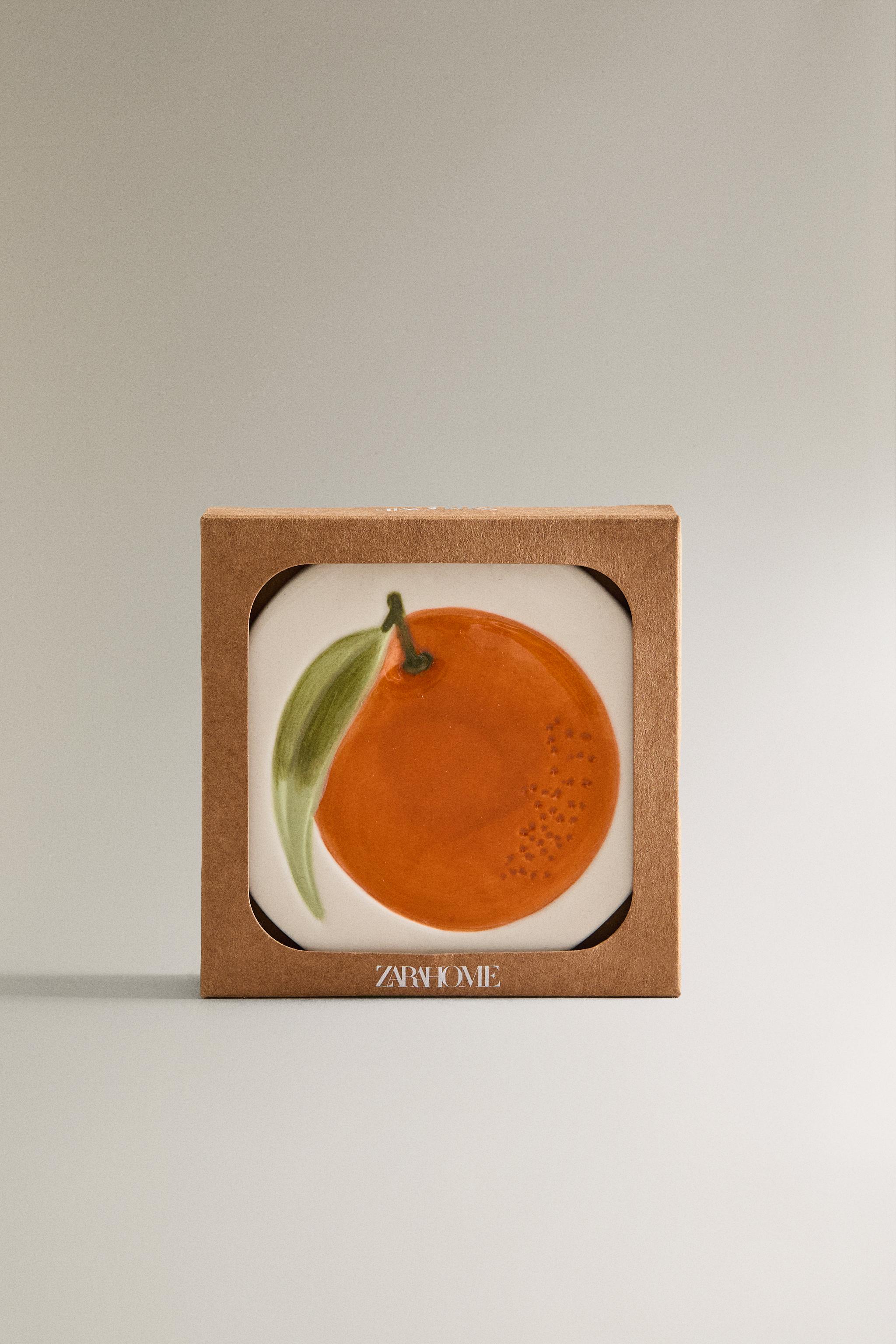 SET OF STONEWARE FRUIT COASTERS (SET OF 4)